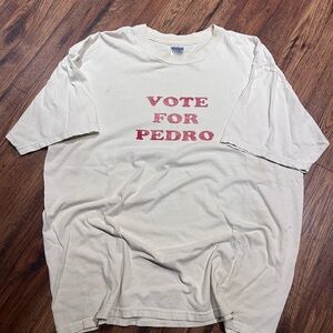 Vintage Vote for Pedro 90’s White Graphic T-Shirt Napoleon Dynamite RARE XL